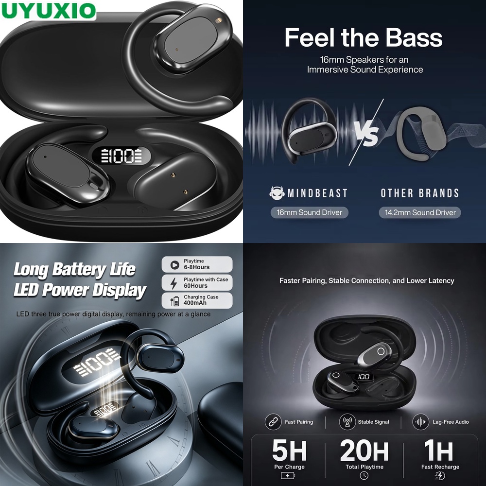 Bone Conduction Running Headphones - Cuffie a orecchio aperto e auricolari