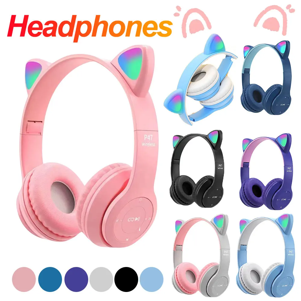 Cat Ear Bluetooth Headset Led - LED lampeggiante Cuffie con orecchie di