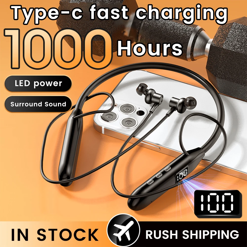 Magnetic Neckband Sports Earphones - Auricolari wireless Olaf Cuffie Bluetooth5.3 Cuffie