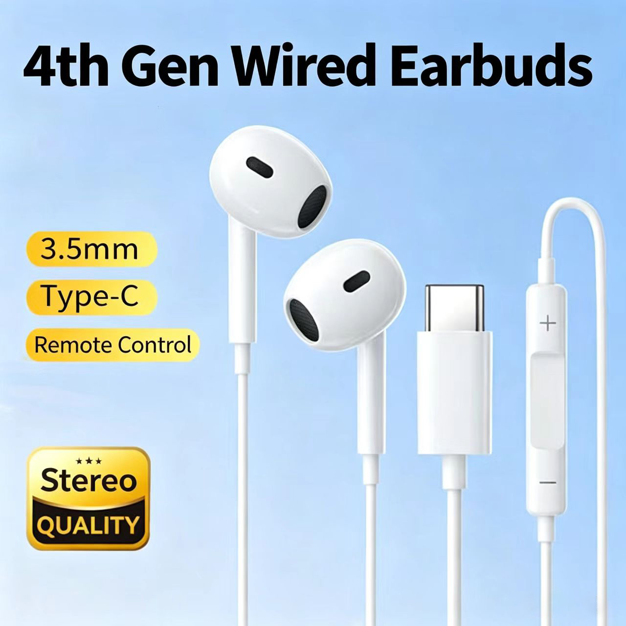 Type C Wired Earphones With Mic - Cuffie Cablate Semi-In-Ear con Connettore Type-C