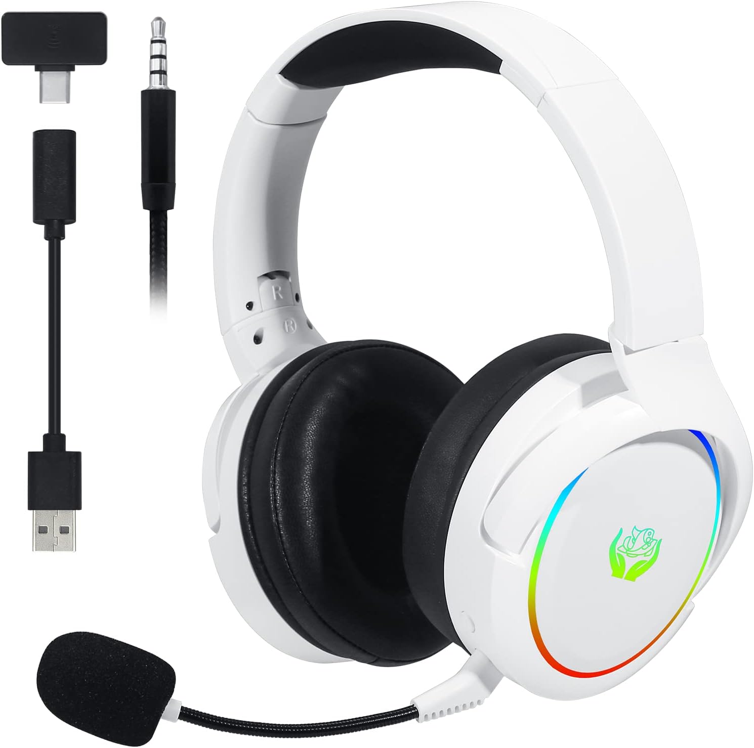 Gaming Headset With Mic Rgb - Cuffie da gioco wireless HUO JI
