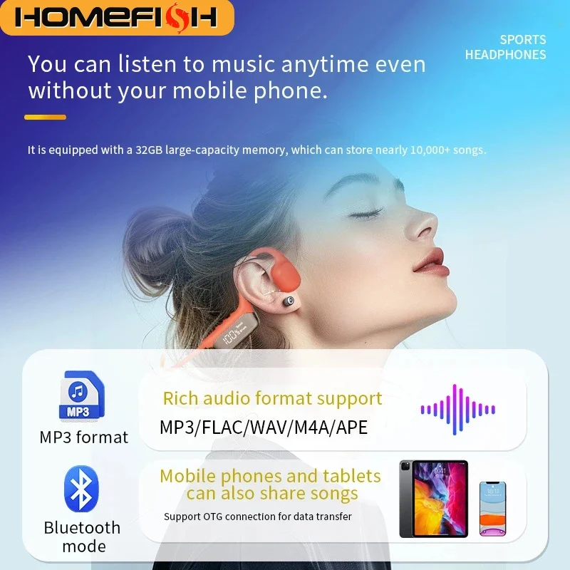 Open Ear Air Conduction Headphones - HOMEFISH S10 Cuffie a Conduzione Ossea