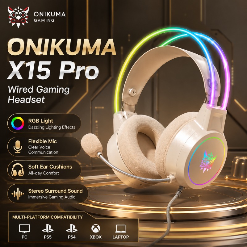 Gaming Headset With Mic Rgb - Cuffie da gioco ONIKUMA X15 Pro