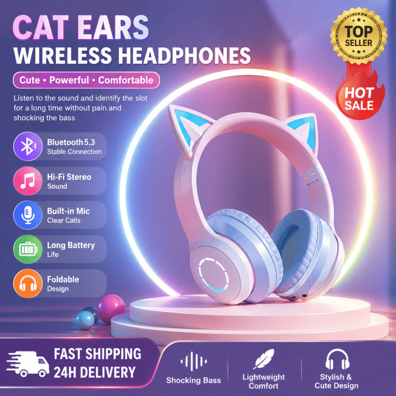 Cat Ear Bluetooth Headset Led - Nuove Cuffie Bluetooth RGB Best Seller