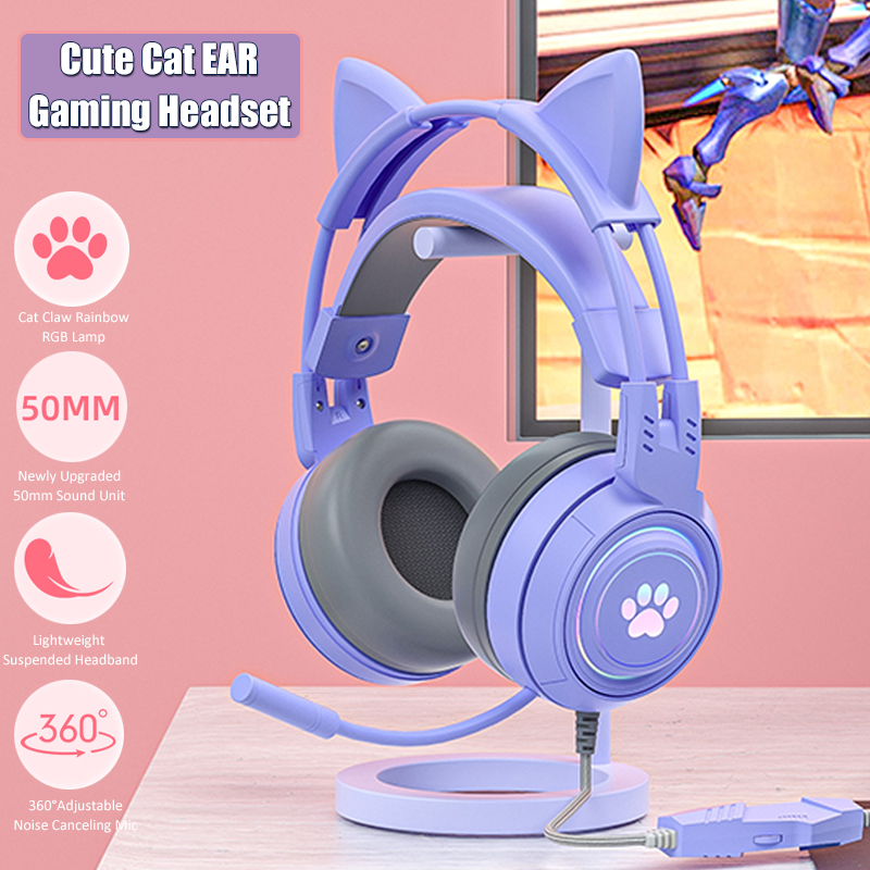 Gaming Headset With Mic Rgb - Cuffie da gioco con orecchio di
