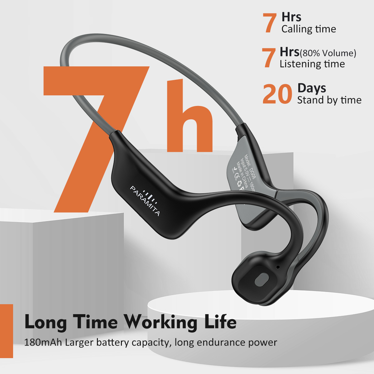 Bone Conduction Running Headphones - 2024 Classic DG08 Cuffia a conduzione