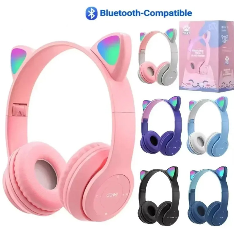 Cat Ear Bluetooth Headset Led - Auricolari Bluetooth Wireless con Design a