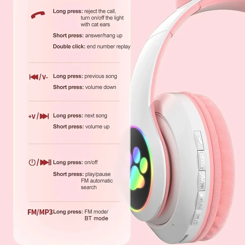 Nuovissime Cuffie Wireless STN - Cat Ear Bluetooth Headset Led recensione e prezzo