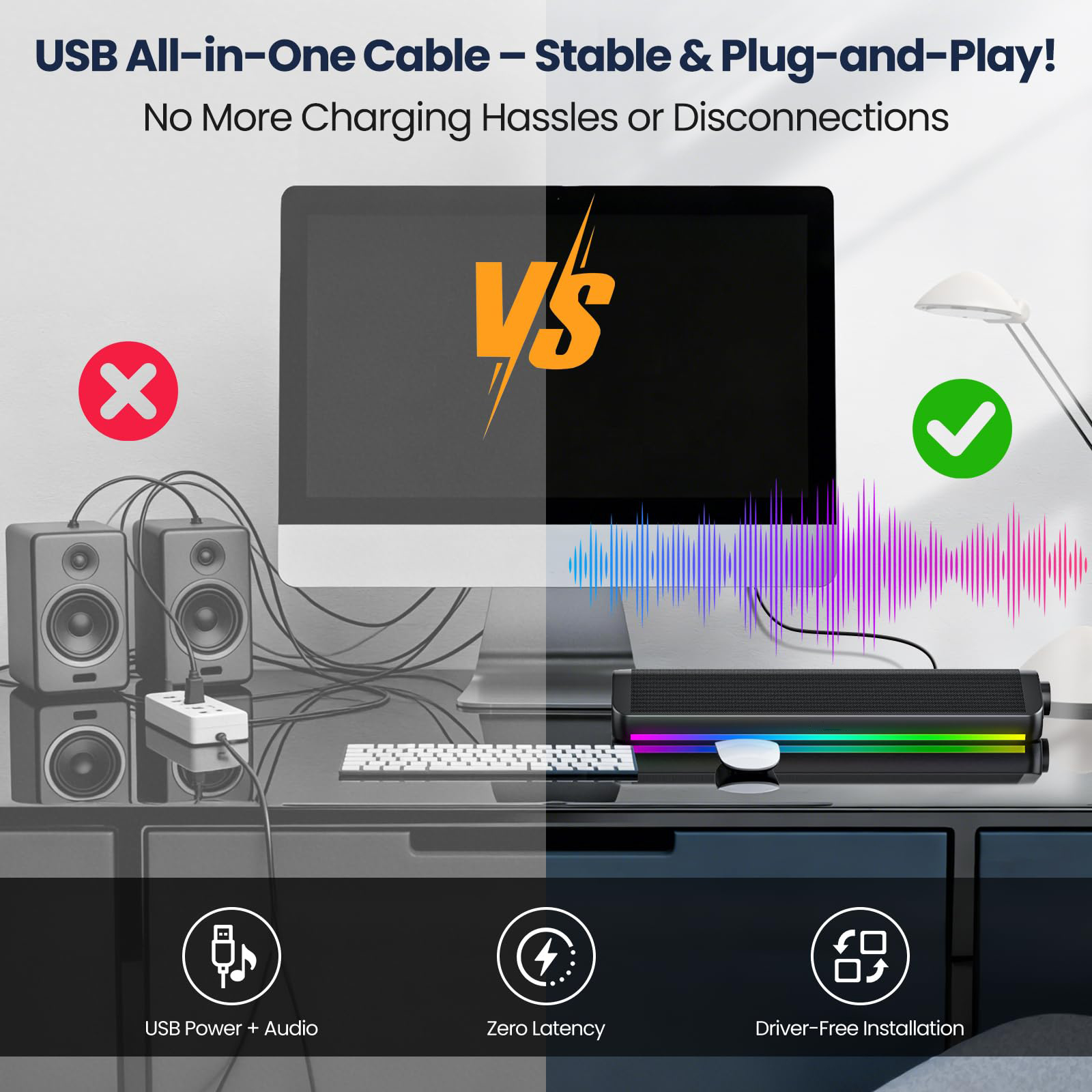 Altoparlante per computer Blue - Rgb Computer Soundbar For Pc recensione e prezzo