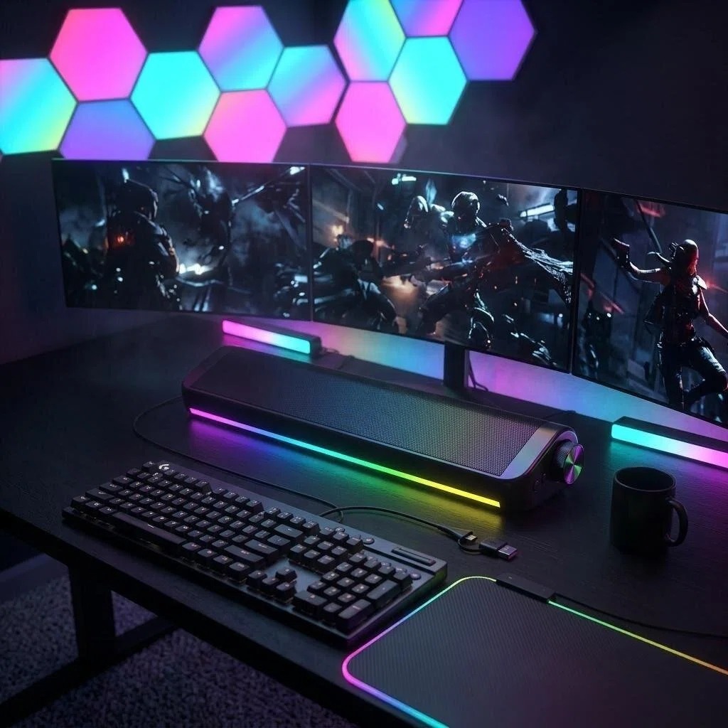Altoparlante per computer Blue - Rgb Computer Soundbar For Pc recensione e prezzo