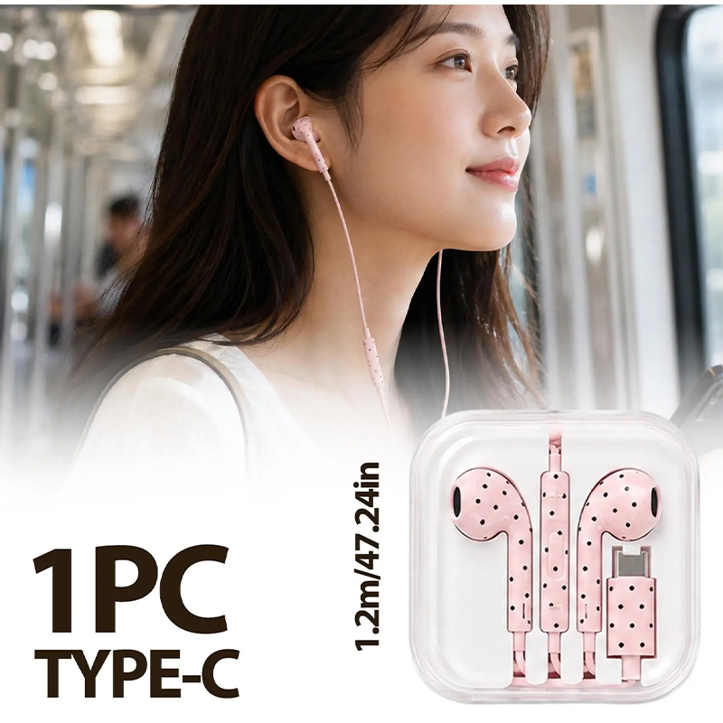Auricolari Type C con Motivo a - Type C Wired Earphones With Mic recensione e prezzo