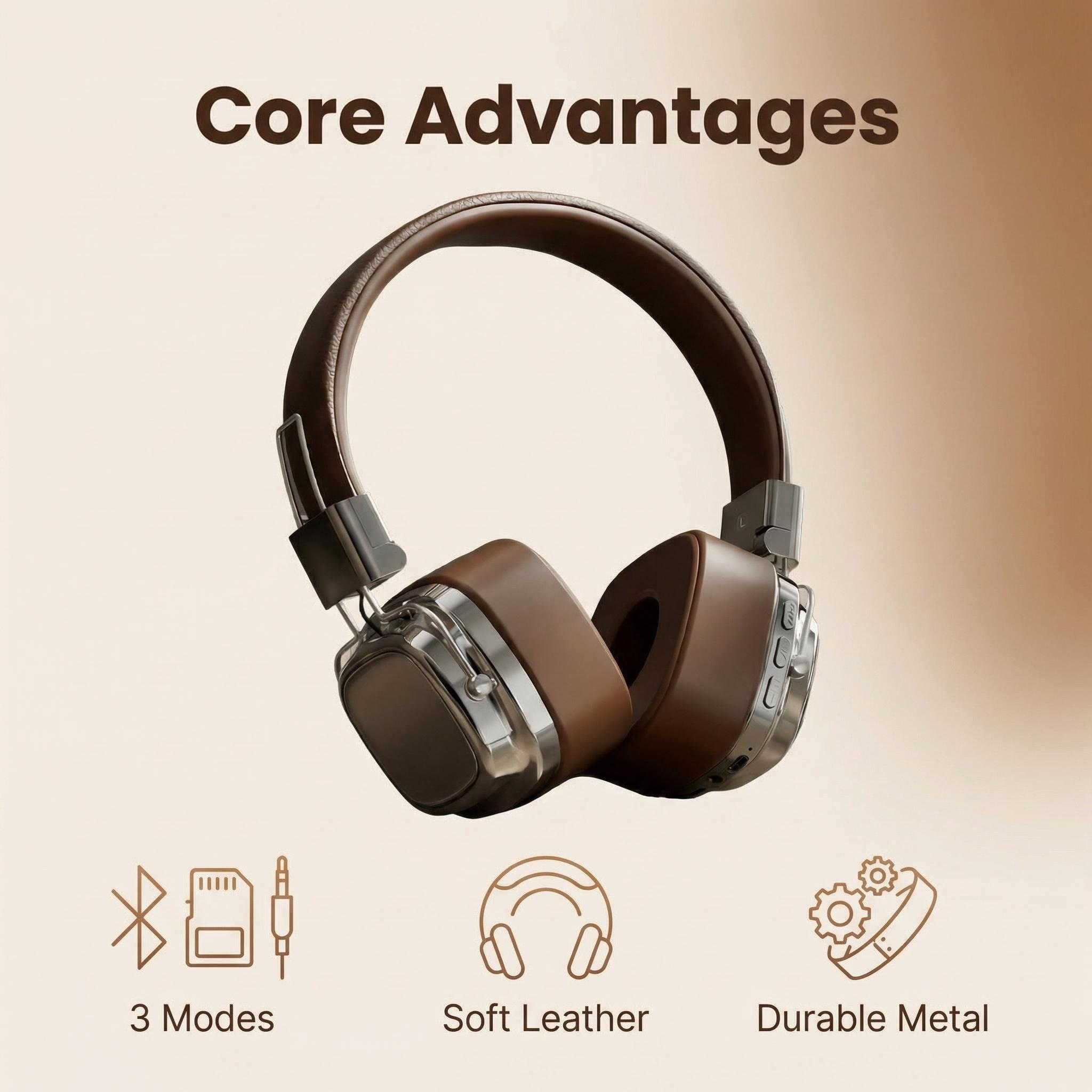 Cuffie Retrò in Pelle Over-Ear - Anc Wireless Over Ear Headphones recensione e prezzo