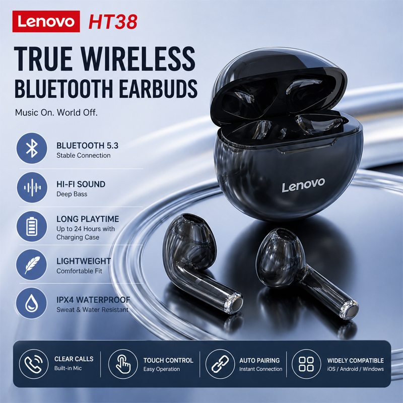 Nuove Cuffie Wireless Lenovo H - Tws Earbuds Bluetooth 5.3 recensione e prezzo