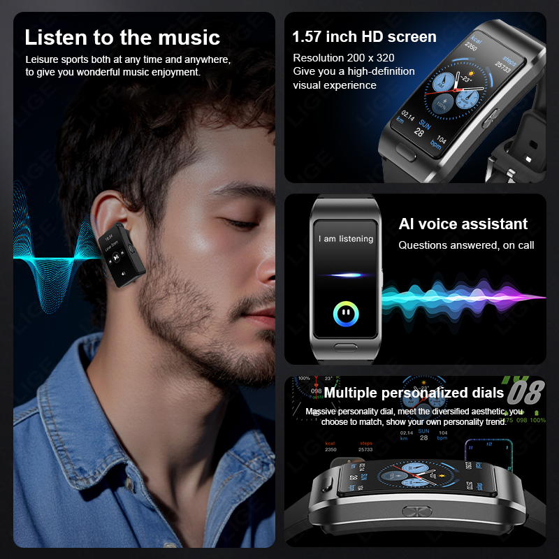LIGE Nuovo Smartwatch con Auri - Tws Earbuds Bluetooth 5.3 recensione e prezzo