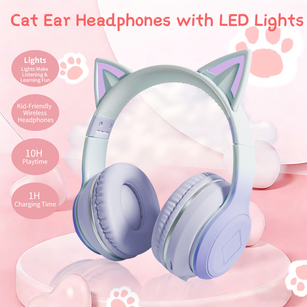 Adorabili cuffie wireless con  - Cat Ear Bluetooth Headset Led recensione e prezzo