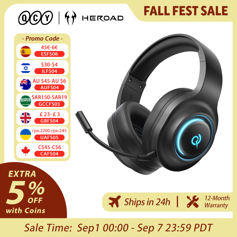 Cuffie da Gaming QCY Heroad V2 - Anc Wireless Over Ear Headphones recensione e prezzo