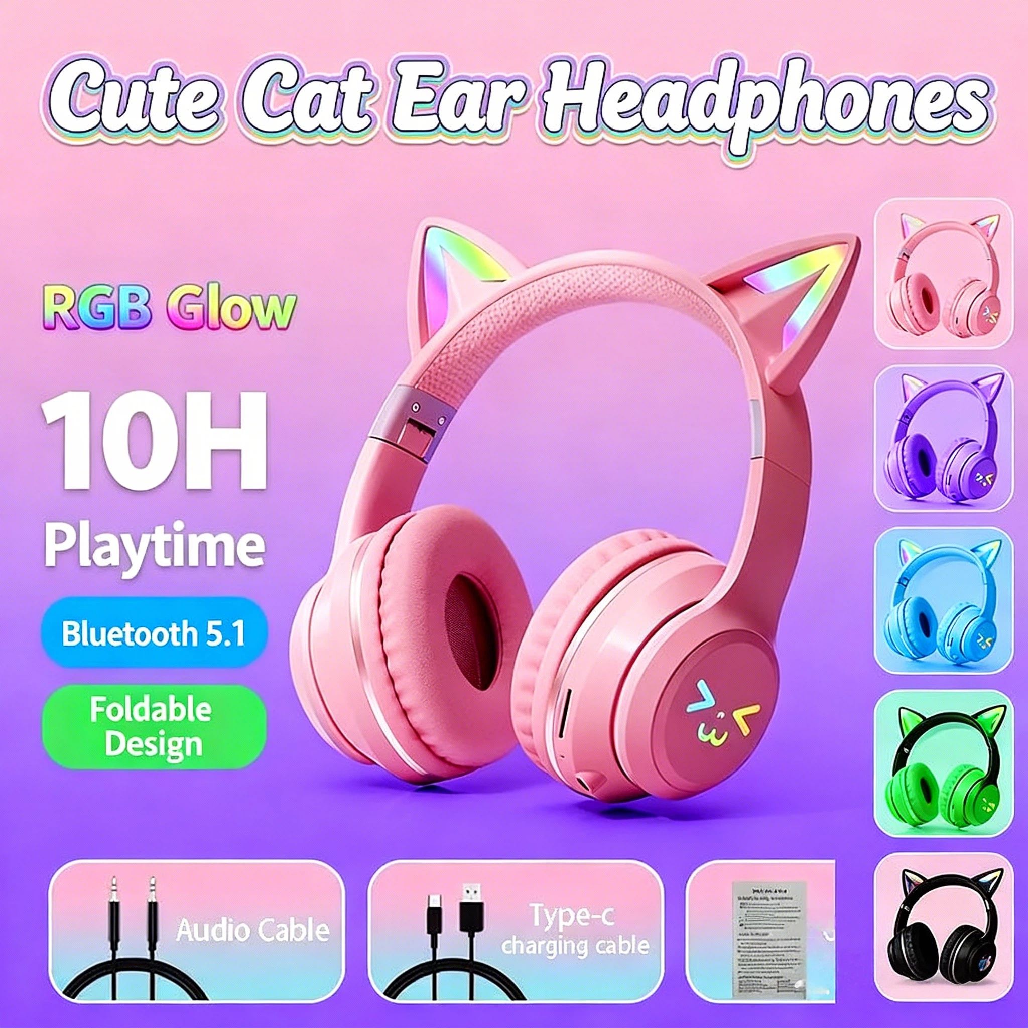 Nuove Cuffie Bluetooth 5.3 RGB - Gaming Headset With Mic Rgb recensione e prezzo