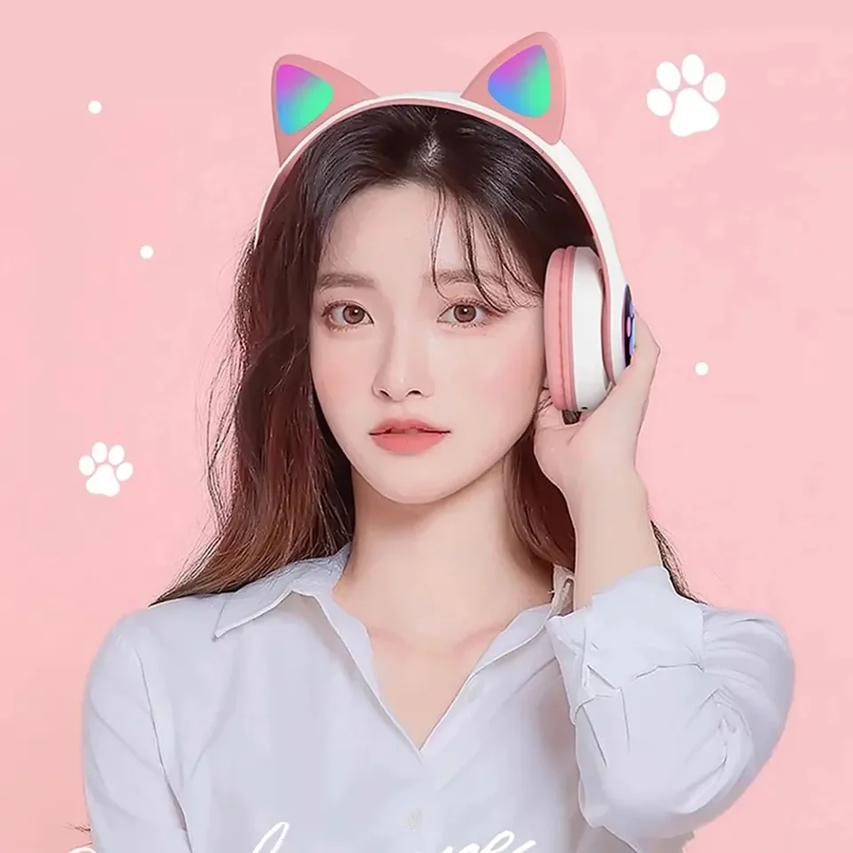 2 Pezzi Cuffie Wireless Blueto - Cat Ear Bluetooth Headset Led recensione e prezzo