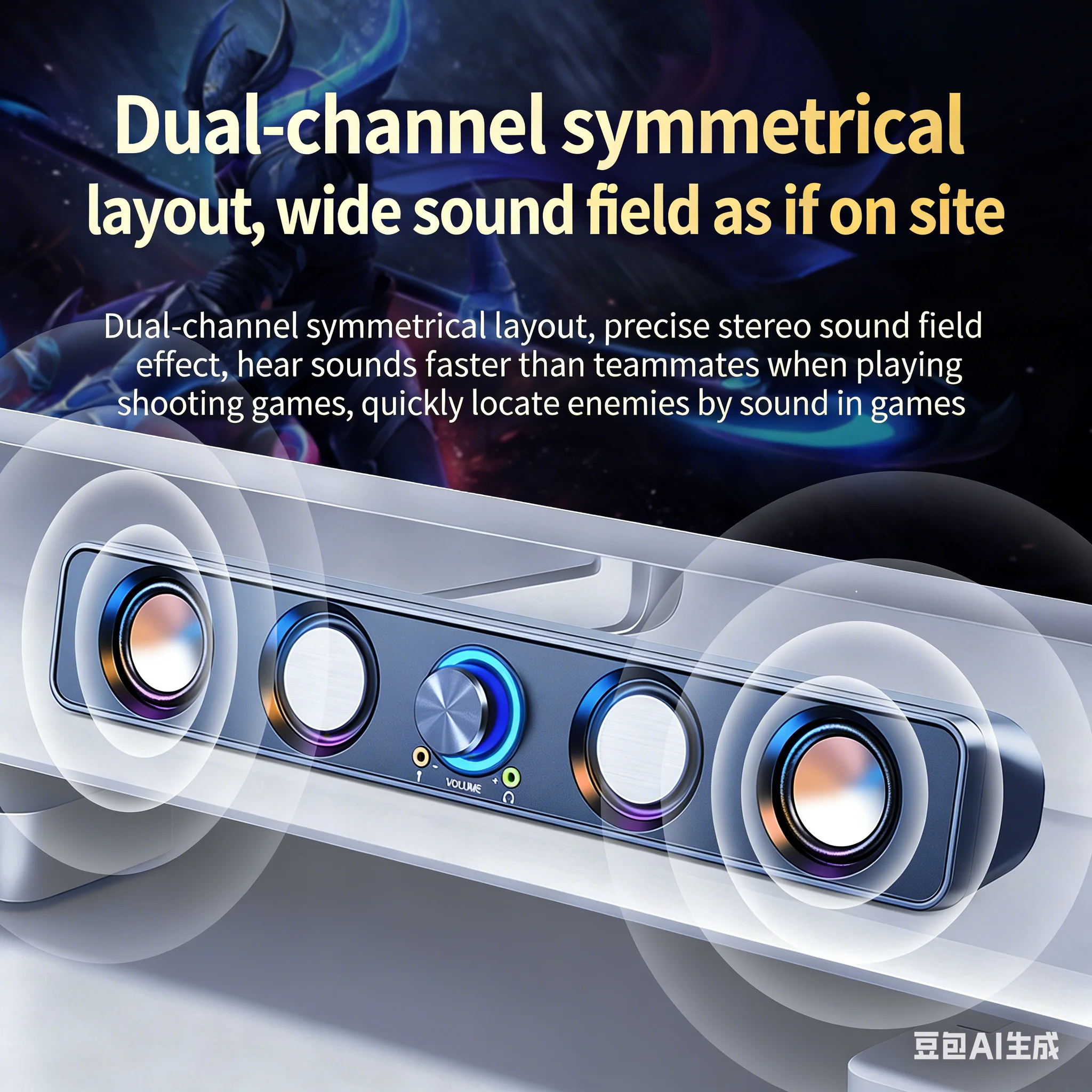 Soundbar RGB da gioco 2.0 con  - Rgb Computer Soundbar For Pc recensione e prezzo